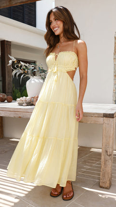 Clementine - Strapless Tiered Midi Dress