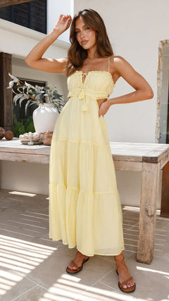 Clementine - Strapless Tiered Midi Dress