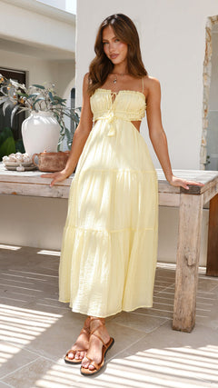 Clementine - Strapless Tiered Midi Dress