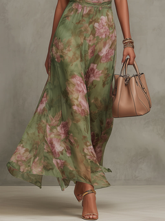 Amalia - Floral Chiffon Halter Maxi Dress