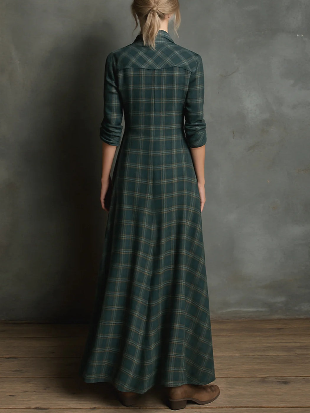 Kerensa - Plaid Shirt Maxi Dress
