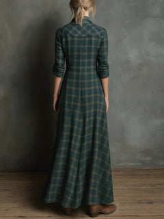 Kerensa - Plaid Shirt Maxi Dress