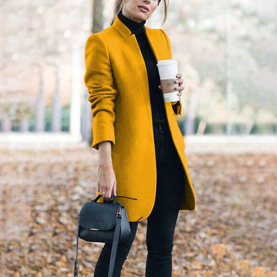 Maxine - Longline Blazer Coat — Yellow