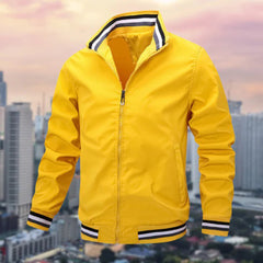 Richard - Varsity Bomber with Stripes — Yellow