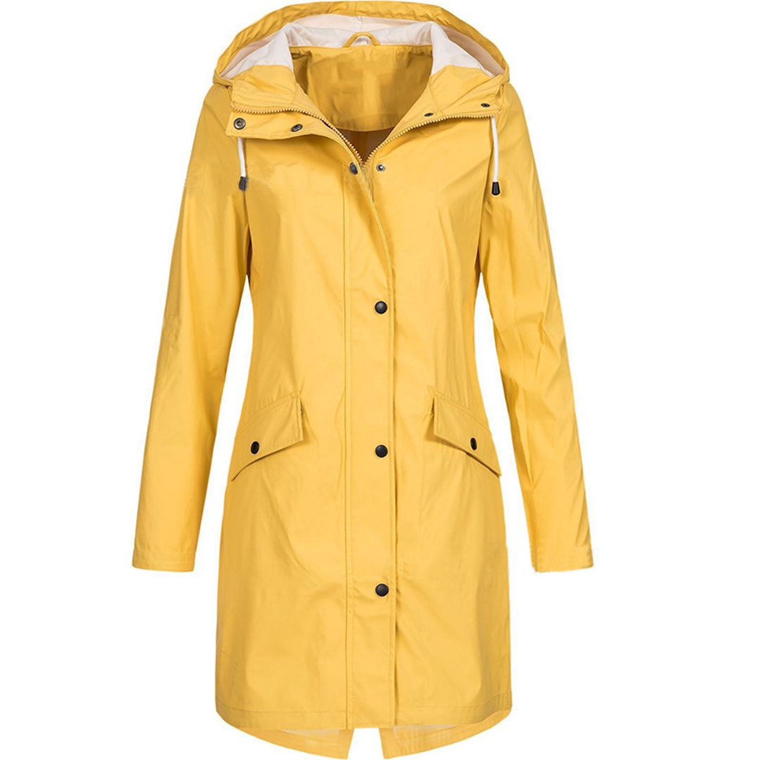 Xanthe - Hooded Rain Mac — Yellow