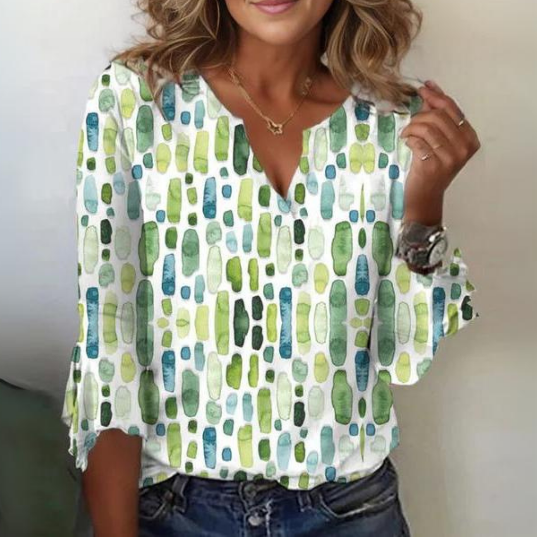 Stella - Brushstroke Print Blouse