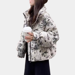 Virginia - Quilted Jacket with Toile Print