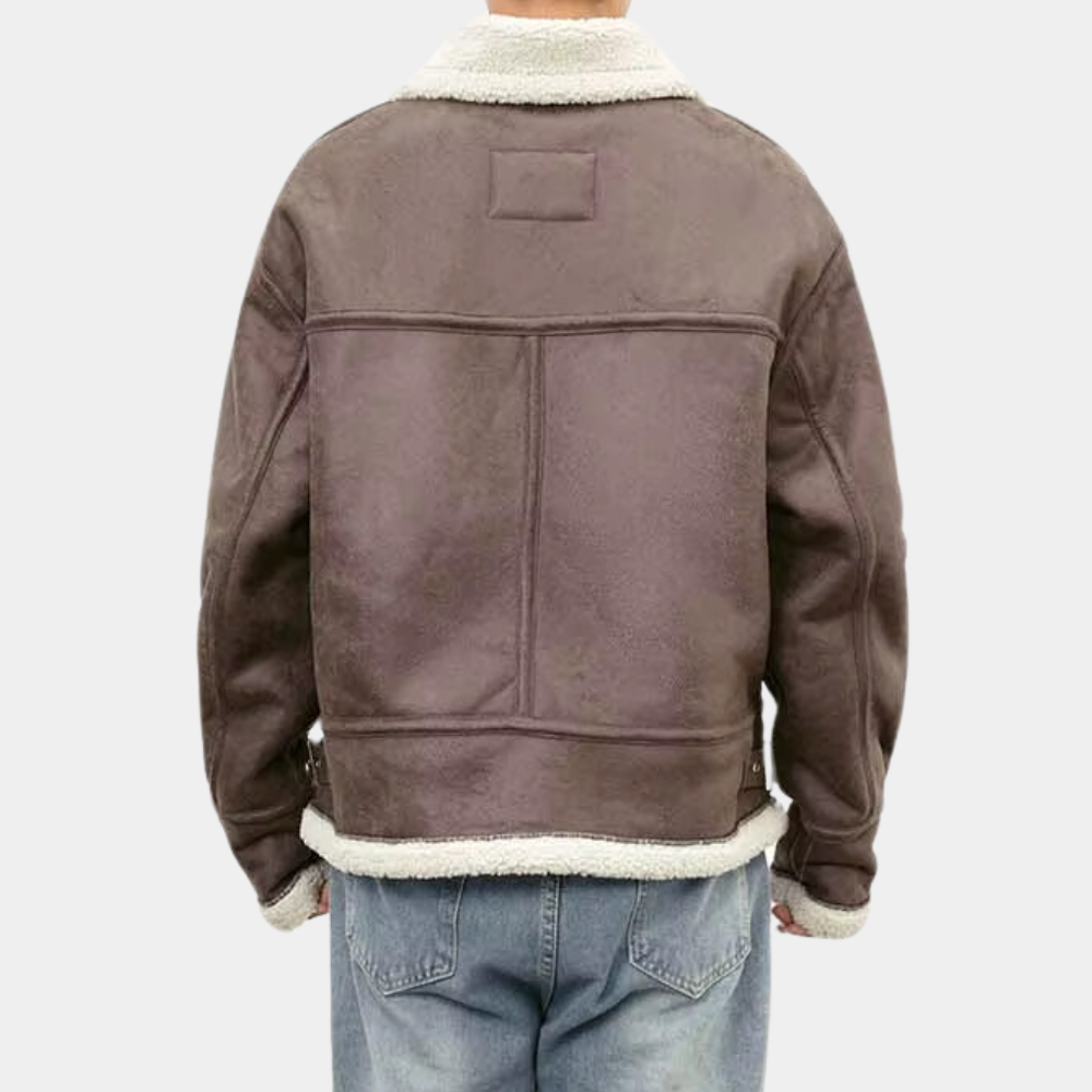 Russell - Suede Sherpa Aviator Jacket