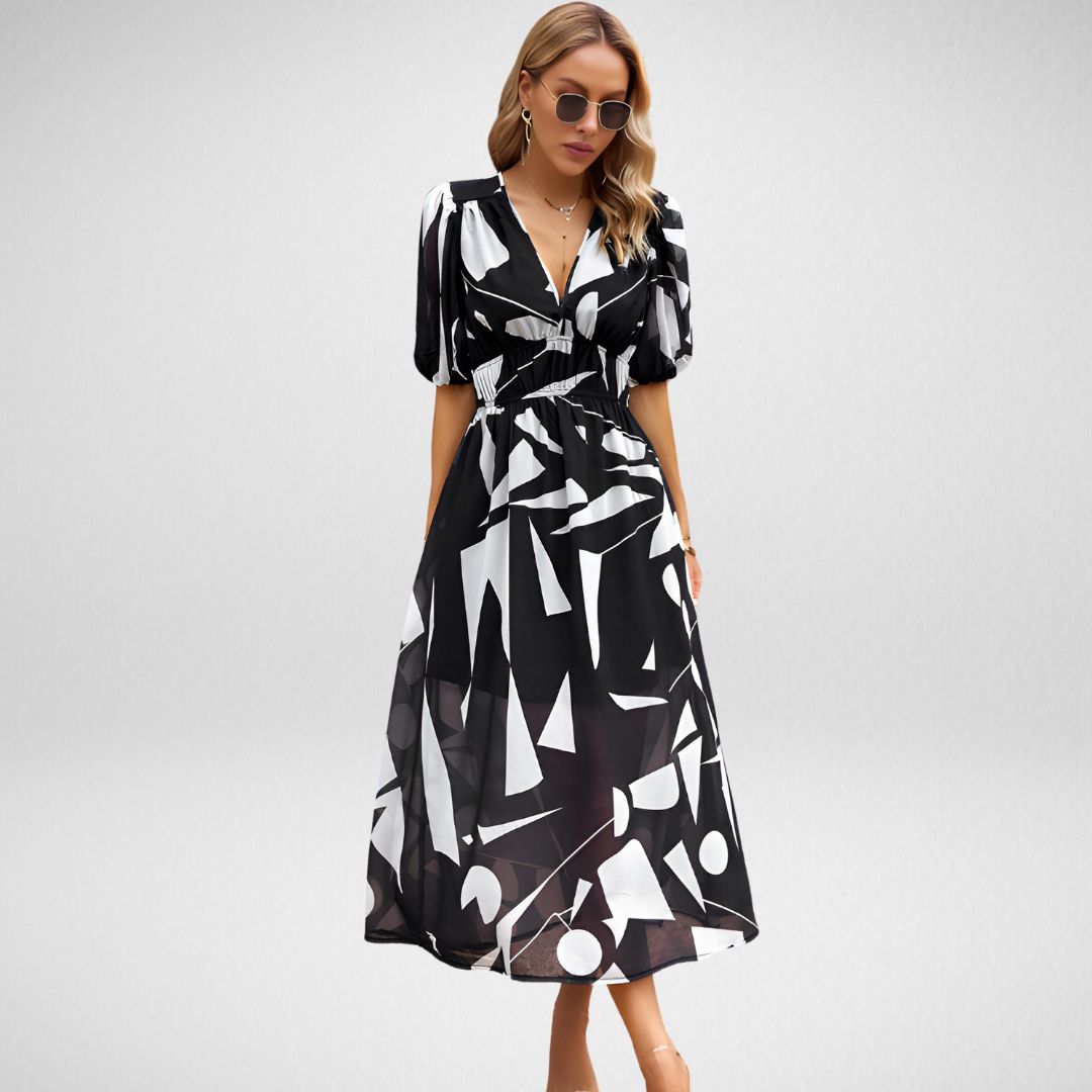 Anastasia - Abstract Print Wrap Midi