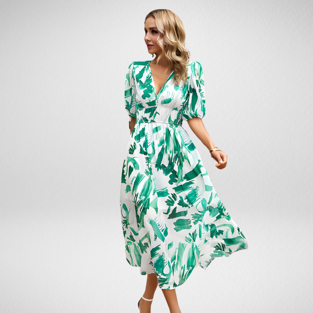 Anastasia - Abstract Print Wrap Midi