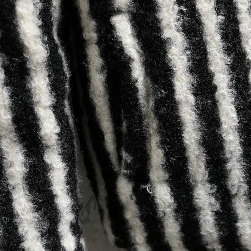 Dustin - Striped Fluffy Jacket