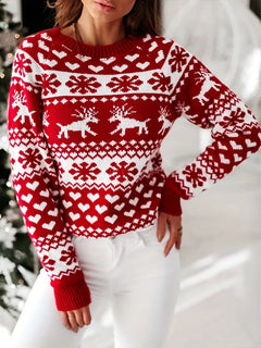 Virginia - Reindeer Christmas Jumper — Red