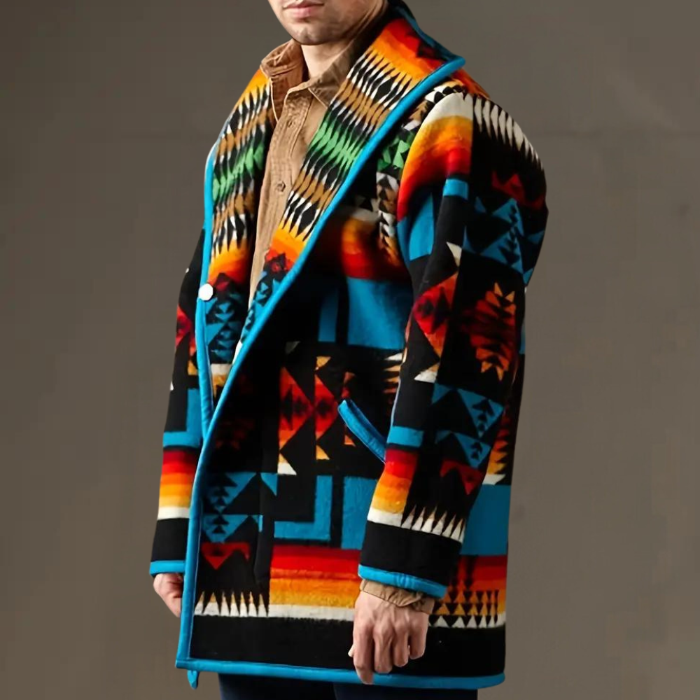 Bernard - Aztec Print Cardigan Coat