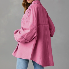 Ella - Distressed Denim Shacket