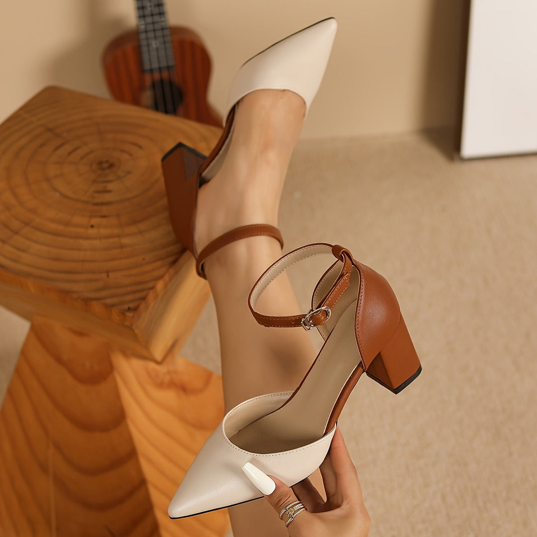 Celestine - Pointed Block Heel Pumps