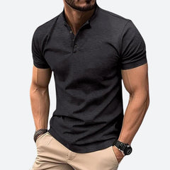 Campbell - Stand Collar Polo — Black