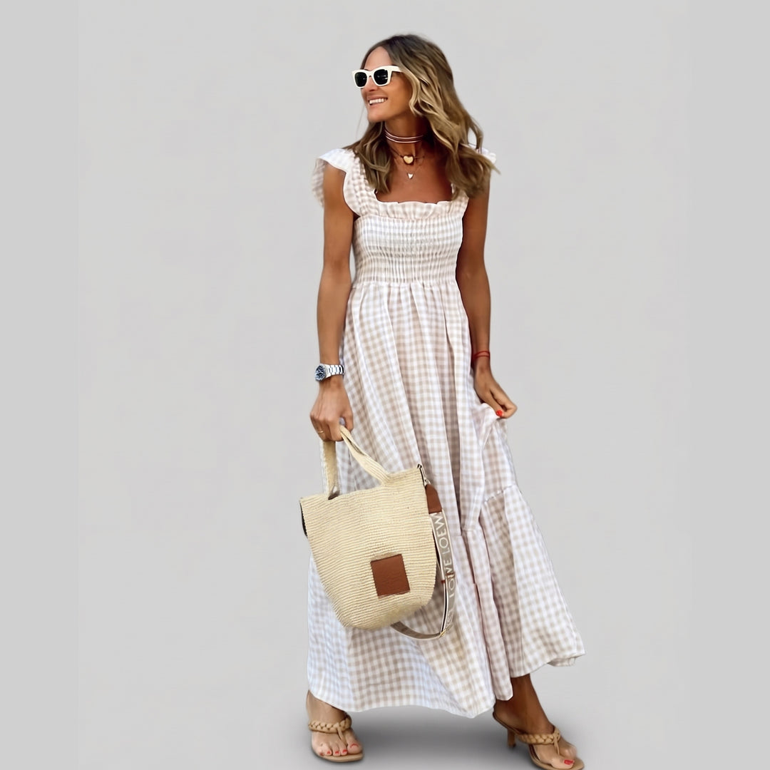 Anneke - Smocked Gingham Maxi Dress
