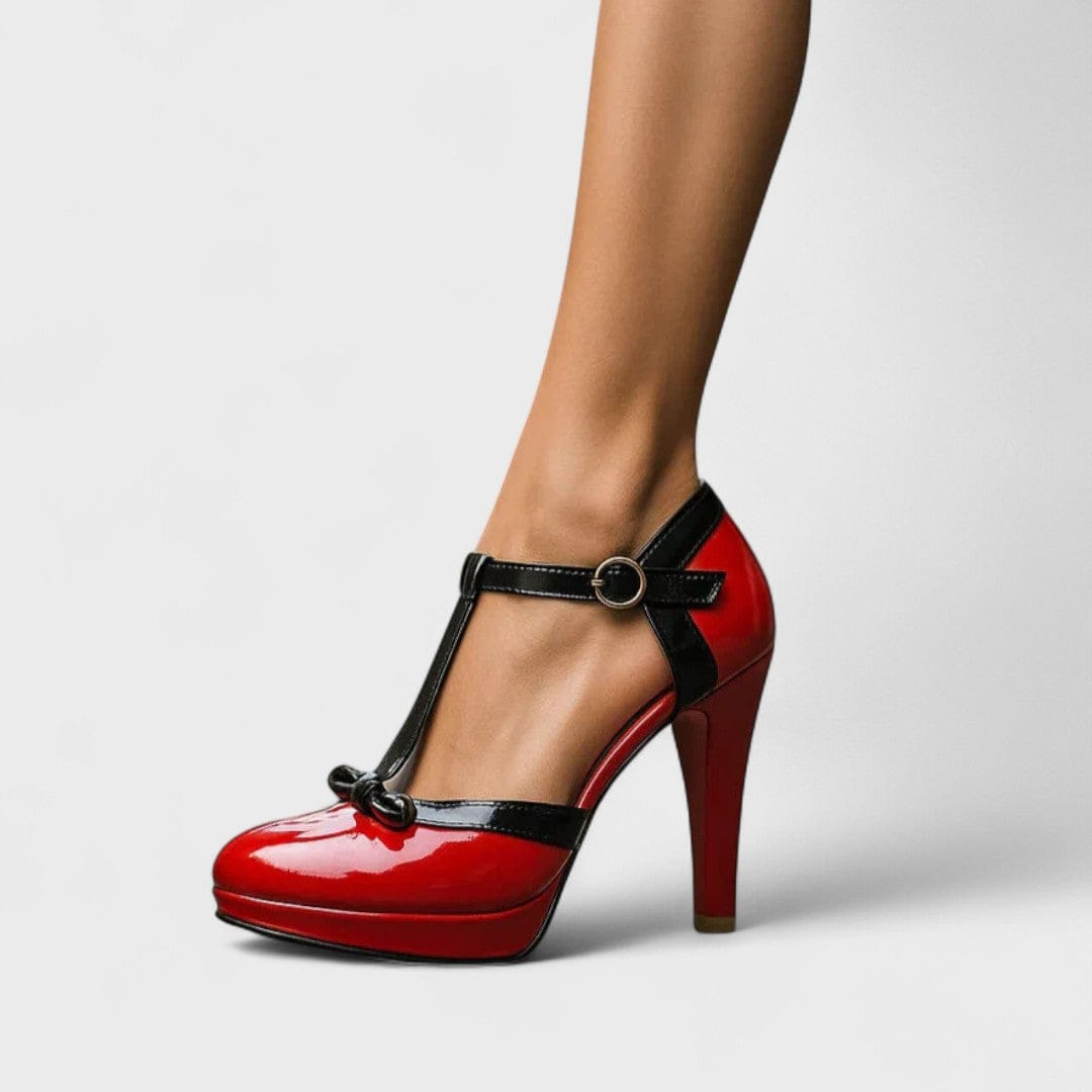 Thomasina - Bow T-Bar Platform Heels