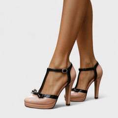 Thomasina - Bow T-Bar Platform Heels
