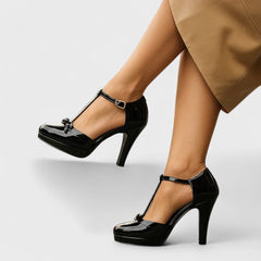 Thomasina - Bow T-Bar Platform Heels