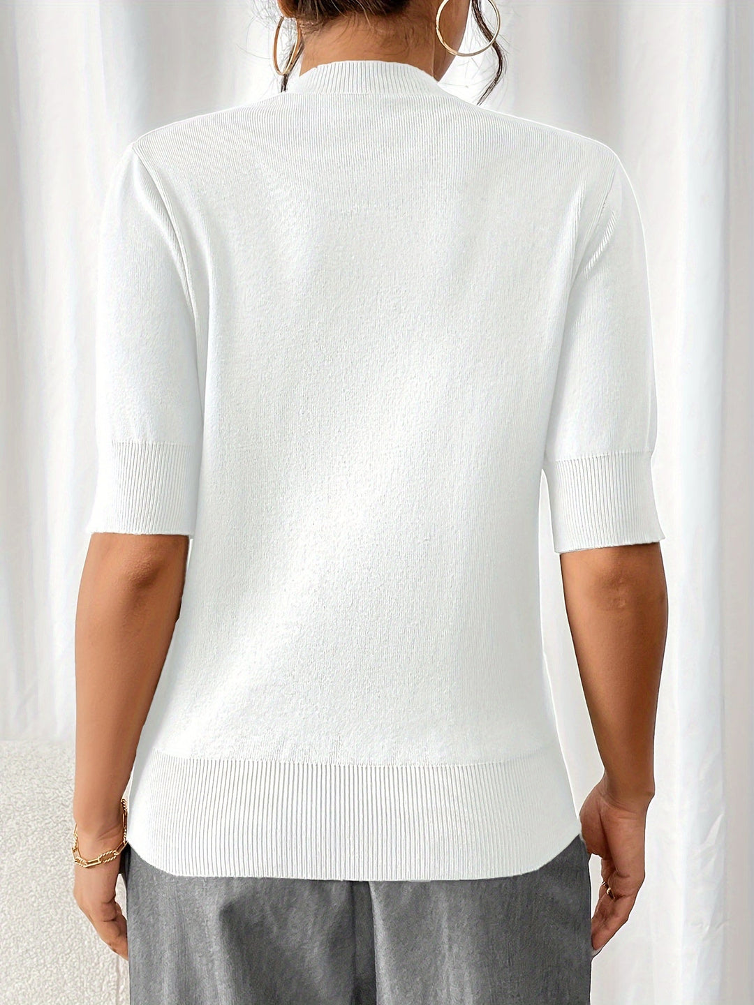Elise - Knit Short Sleeve Top