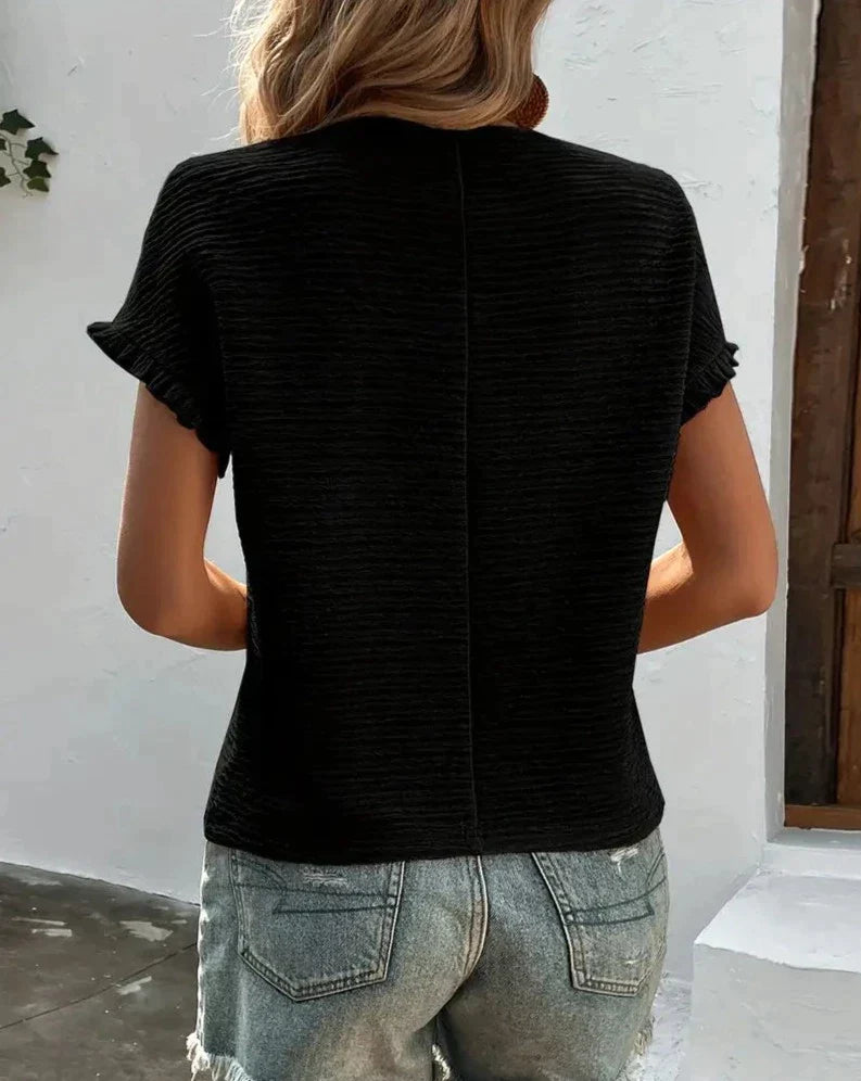 Rochelle - Textured Round Neck Tee