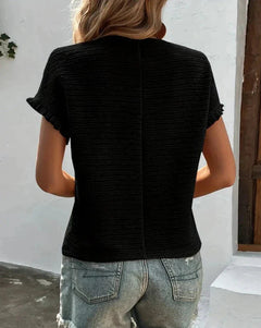 Rochelle - Textured Round Neck Tee
