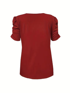 Paulette - Ribbed Puff Sleeve Top