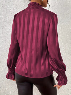 Charmaine - High Neck Stripe Blouse