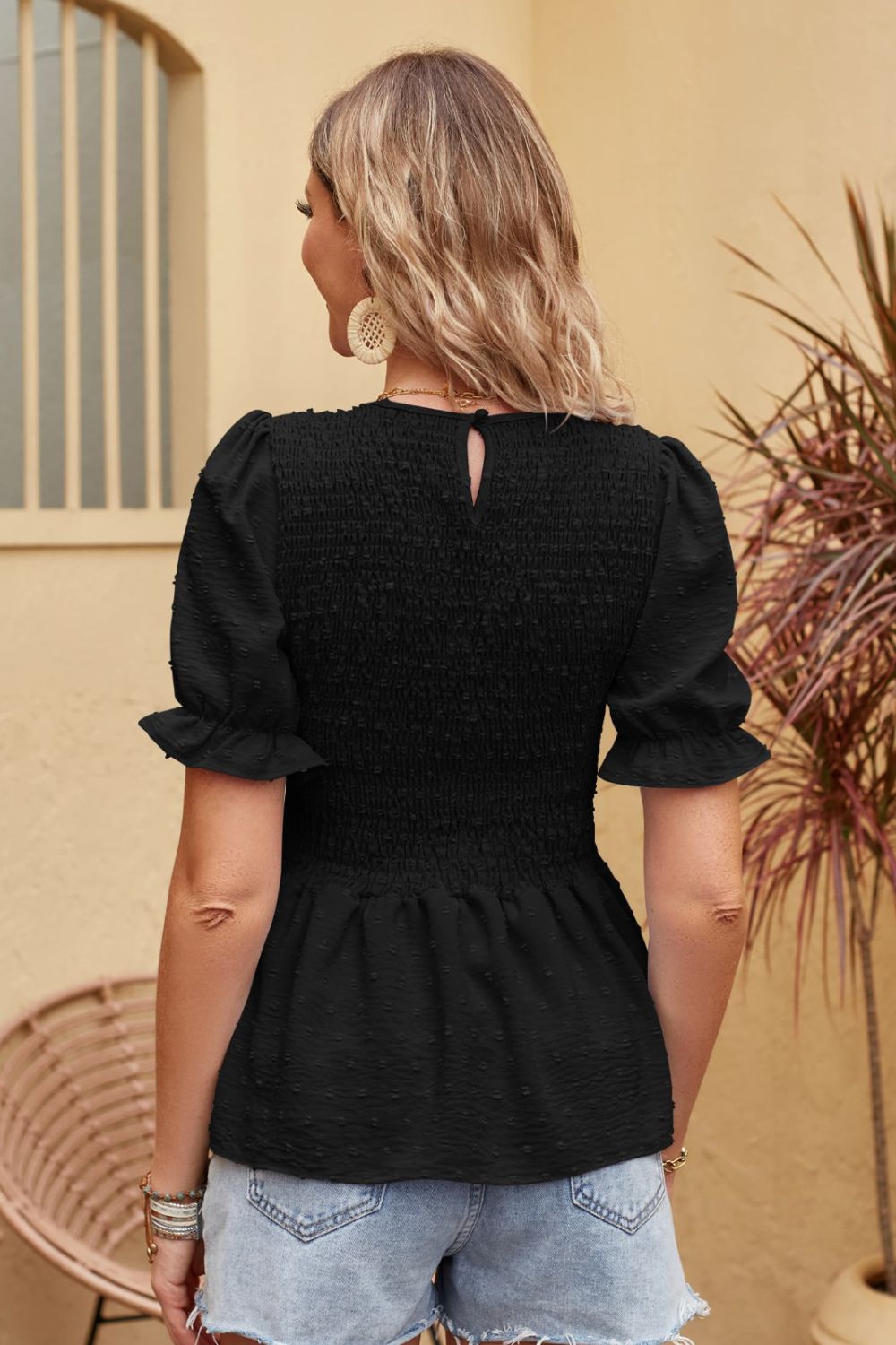Rosa - Textured Peplum Top