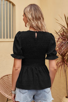 Rosa - Textured Peplum Top