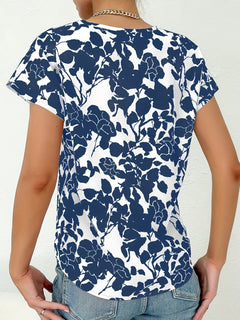 Lavender - Floral V Neck Blouse