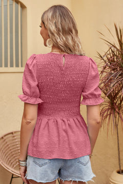 Rosa - Textured Peplum Top