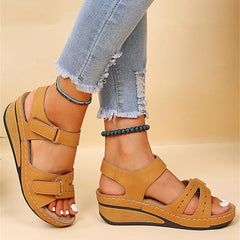 Coralie - Platform Sport Sandals — Brown