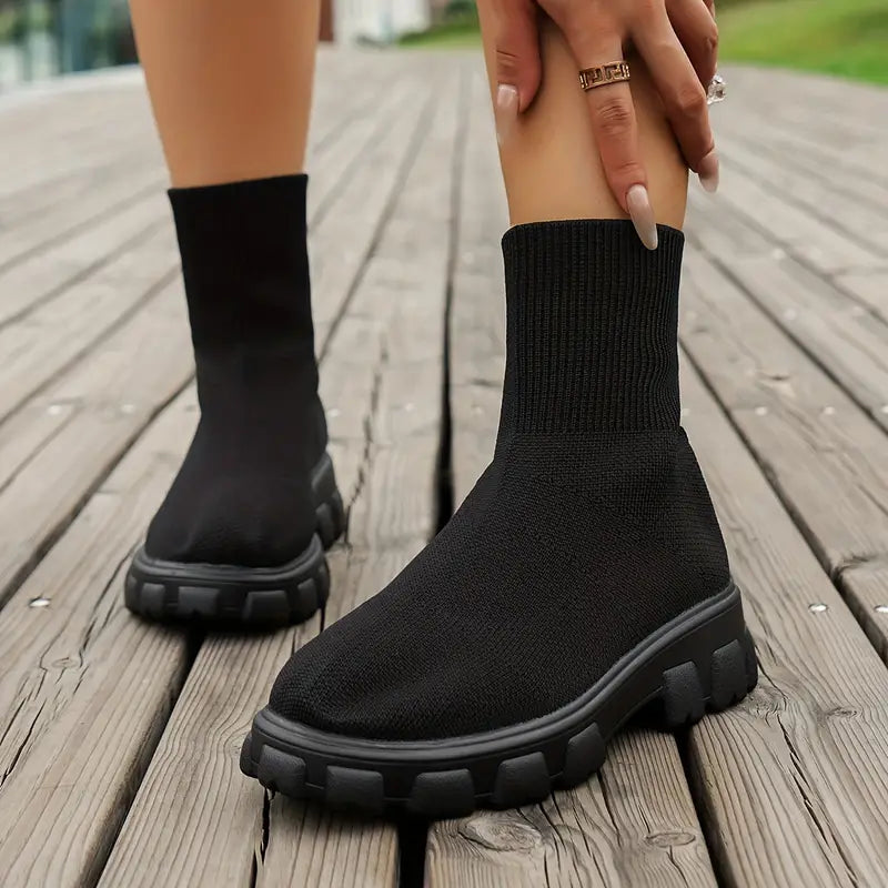 Mabel - Knit Sock Boots