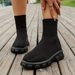 Mabel - Knit Sock Boots