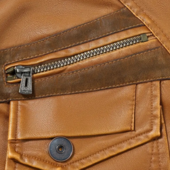 Reuben - Tan Leather Biker Jacket
