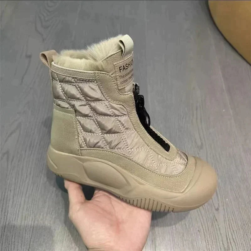 Addison - Padded Zip Snow Boots — Khaki