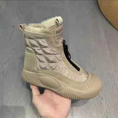 Addison - Padded Zip Snow Boots — Khaki