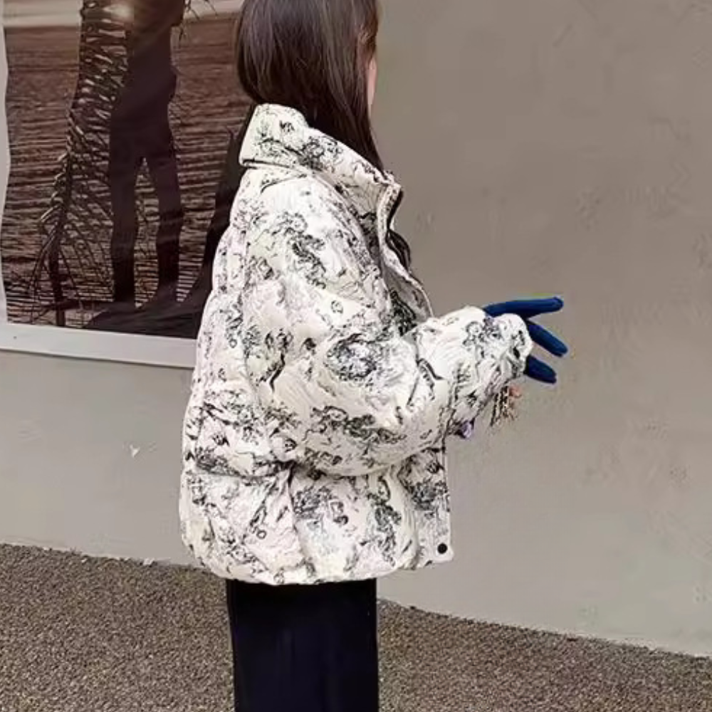 Virginia - Quilted Jacket with Toile Print