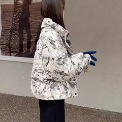 Virginia - Quilted Jacket with Toile Print