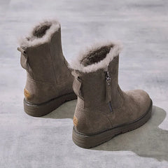 Nadine - Fur Trim Ankle Boots — Brown
