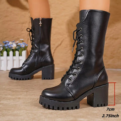 Caitlin - Lace up Platform Boots