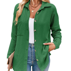 Aria - Textured Button Shirt — Green