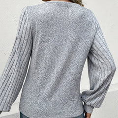 Gabrielle - Knit V Neck Button Top