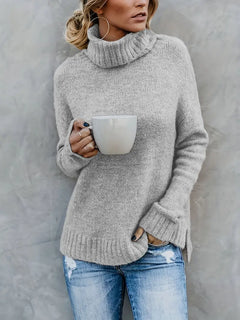 Clara - Chunky Knit Turtleneck — Grey
