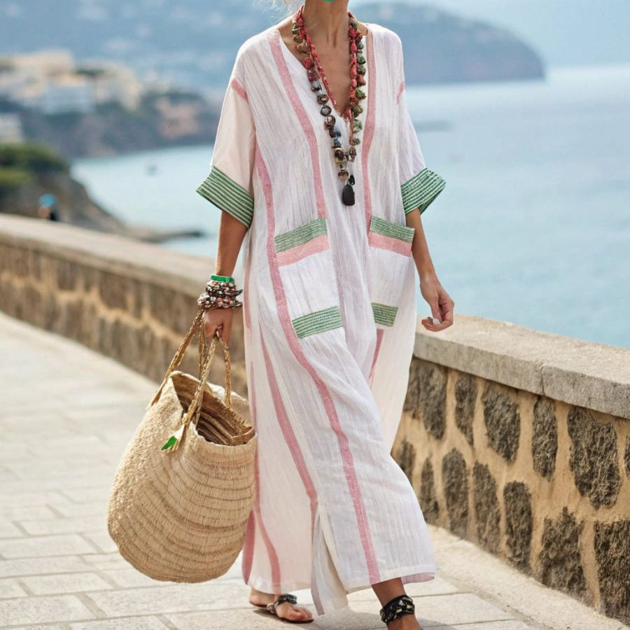 Shona - Sorbet Stripe Maxi Kaftan