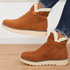 Wilhelmina - Suede Ankle Boots with Fleece — Brown