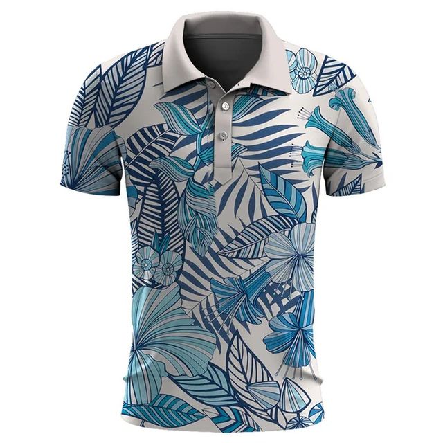 Dashiell - Printed Polo Shirt — Blue