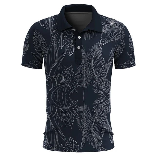 Dashiell - Printed Polo Shirt — Dark blue